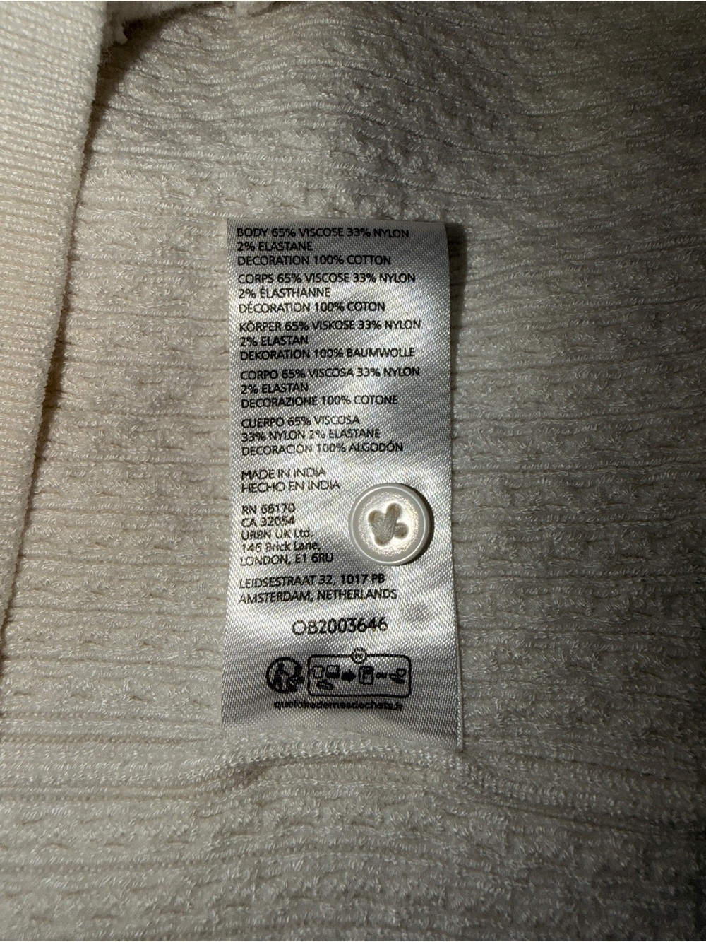 Pilcro Ivory Ruffle Eyelet Button-Front Tank - Picture 6 of 6